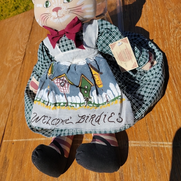 Overly Raker Collection Sweet Taffy Cloth Kitty Cat Welcome Birdies 1997 NWT - Picture 2 of 8